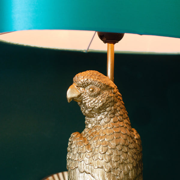 Aurielle Golden Parrot Wall Light | Turquoise Shade