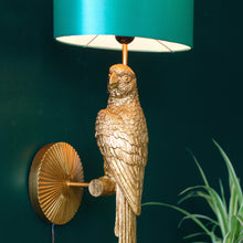 Load image into Gallery viewer, Aurielle Golden Parrot Wall Light | Turquoise Shade