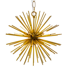 Load image into Gallery viewer, Aurora Small Gold Starburst Ceiling Light with 8 Lights