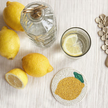Load image into Gallery viewer, Beaded Lemon Coasters | Set of 2