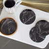 Black Marbled Coasters | Set of 4