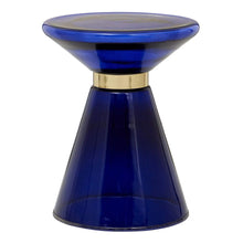 Load image into Gallery viewer, Blue Glass Martini Side Table
