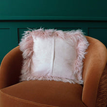 Load image into Gallery viewer, Blush Pink Tibetan Sheepskin Cushion