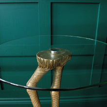 Load image into Gallery viewer, Brass Birds Leg Side Table with Glass Top