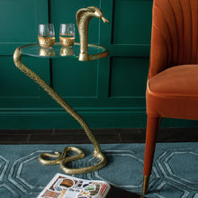 Load image into Gallery viewer, Brass Cobra Snake Side Table