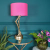 Brass Flamingo Leg Table Lamp- Pink Shade