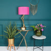 Brass Flamingo Leg Table Lamp- Pink Shade