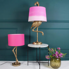 Load image into Gallery viewer, Brass Flamingo Table Lamp | Ombre Shade
