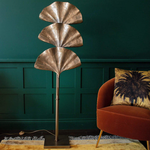Bronze Ginkgo Leaf Floor Lamp