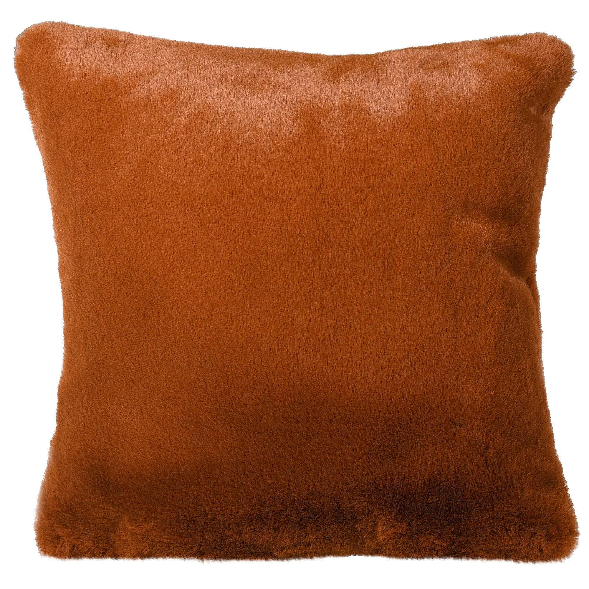 Burnt Orange Faux Fur Cushion Cover