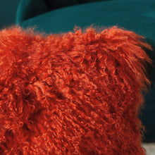 Load image into Gallery viewer, Burnt Orange Tibetan Lambskin Cushion Cover