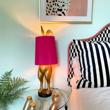 Load image into Gallery viewer, Cheeky Hiding Hare Table Lamp | Hot Pink Shade