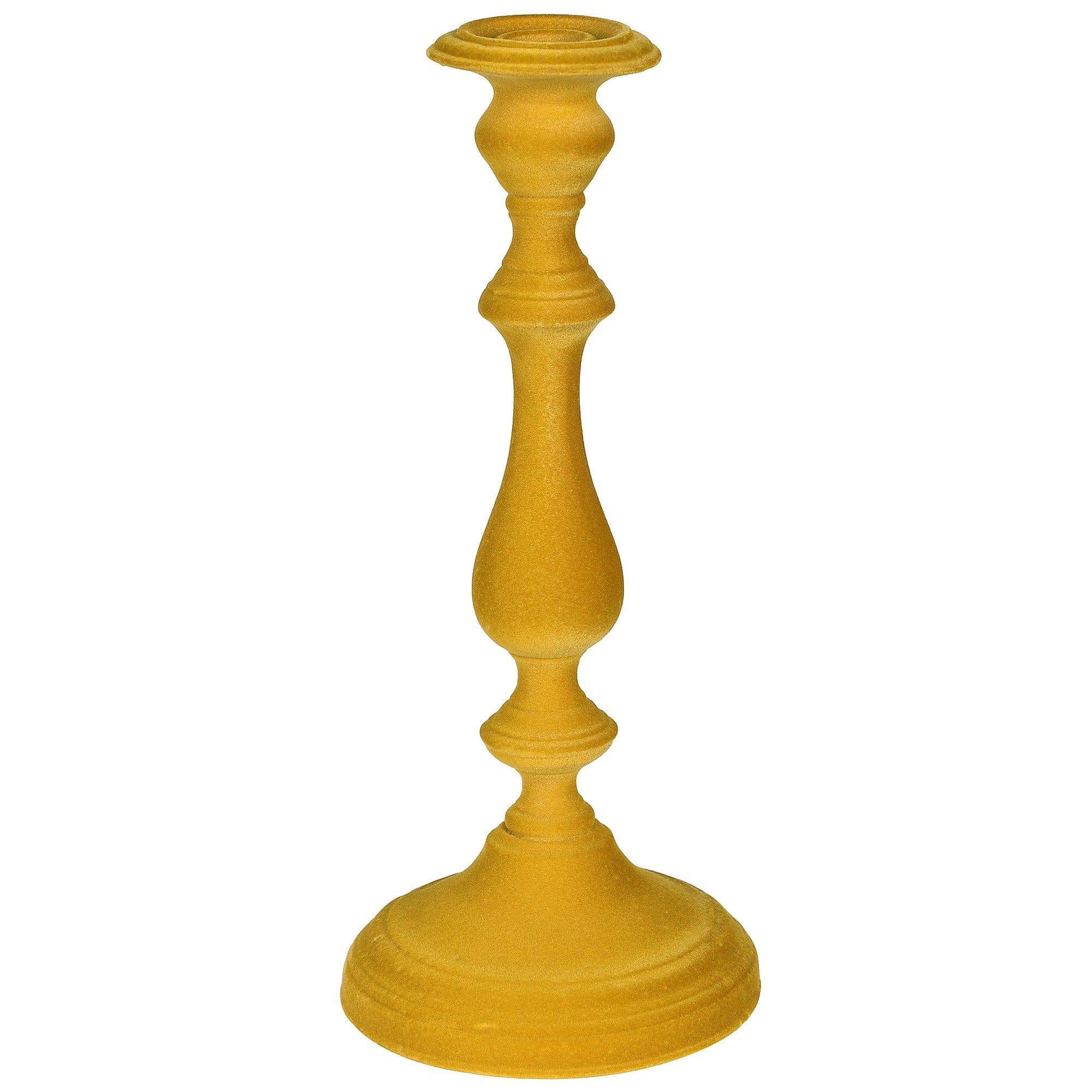 Colour Pop Yellow Flocked Candle Stick