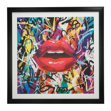 Load image into Gallery viewer, Colourful Graffiti Lips Wall Art | Black Frame