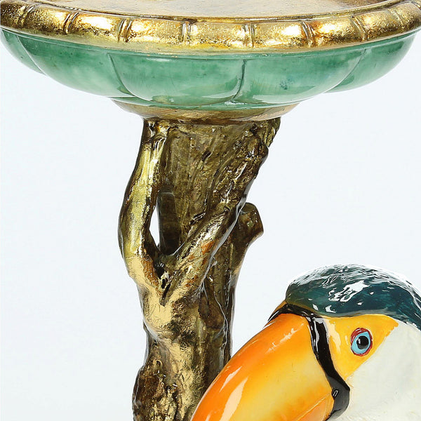 Colourful Toucan Pillar Candle Holder