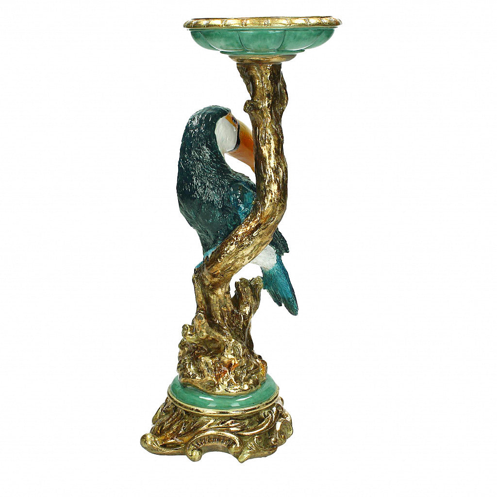 Colourful Toucan Pillar Candle Holder