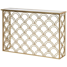Load image into Gallery viewer, Deco Fan Gold Slim Console Table