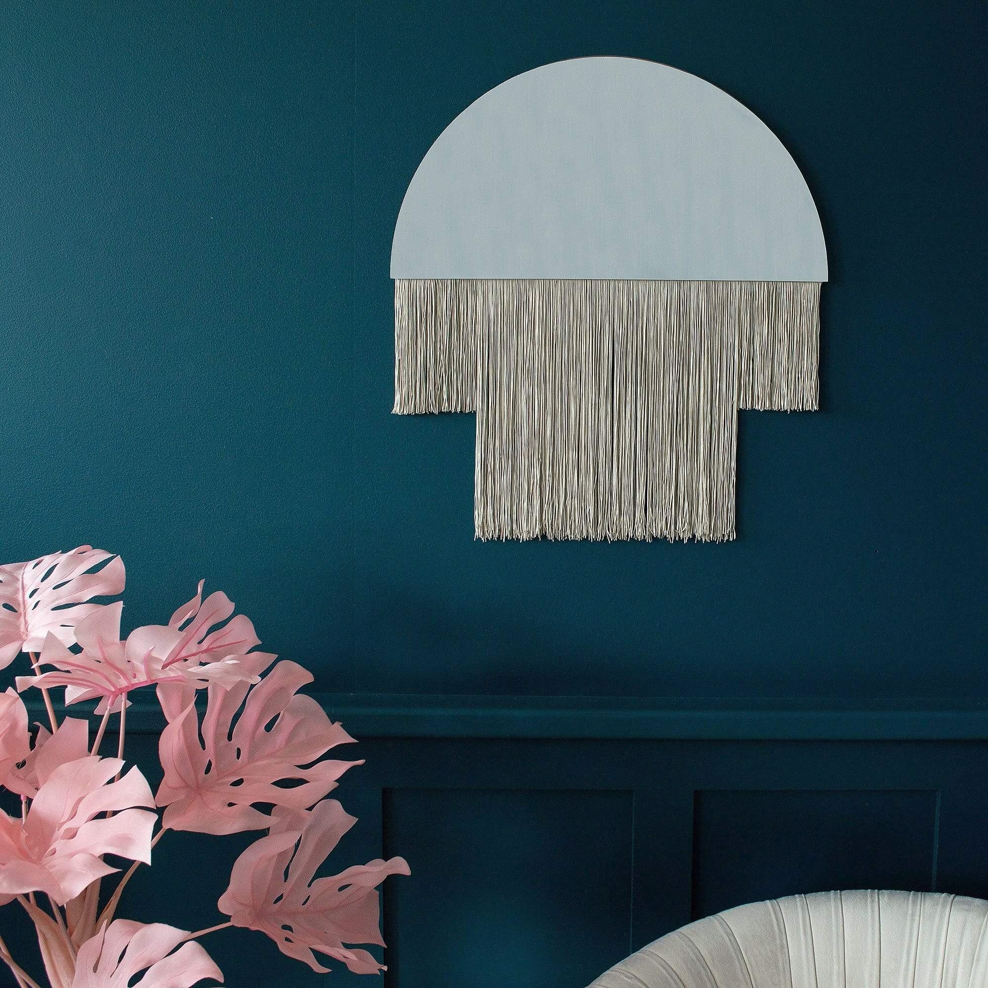 Demi-lune Mirror with Fringing