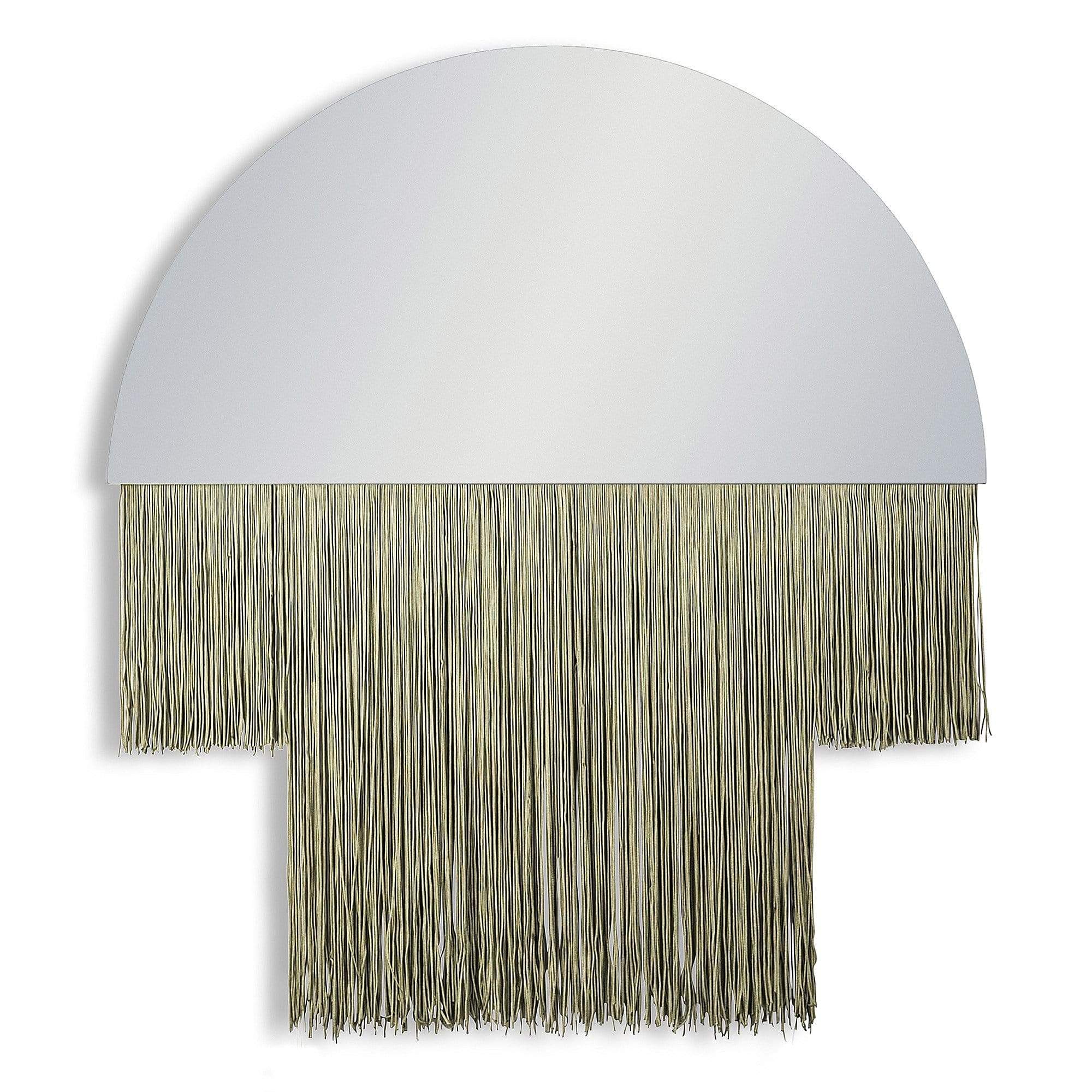Demi-lune Mirror with Fringing