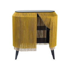 Load image into Gallery viewer, Dita Fringed Small Cabinet in Mustard Gold