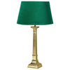 Elegant Brass Table Lamp | Green Velvet Shade