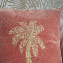 Load image into Gallery viewer, Embroidered Velvet Palm Tree Cushion