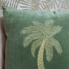 Load image into Gallery viewer, Embroidered Velvet Palm Tree Cushion