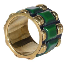 Load image into Gallery viewer, Emerald and Gold Napkin Rings | Set of 6