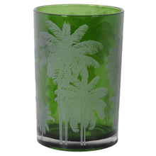 Load image into Gallery viewer, Etched Green Glass Vase