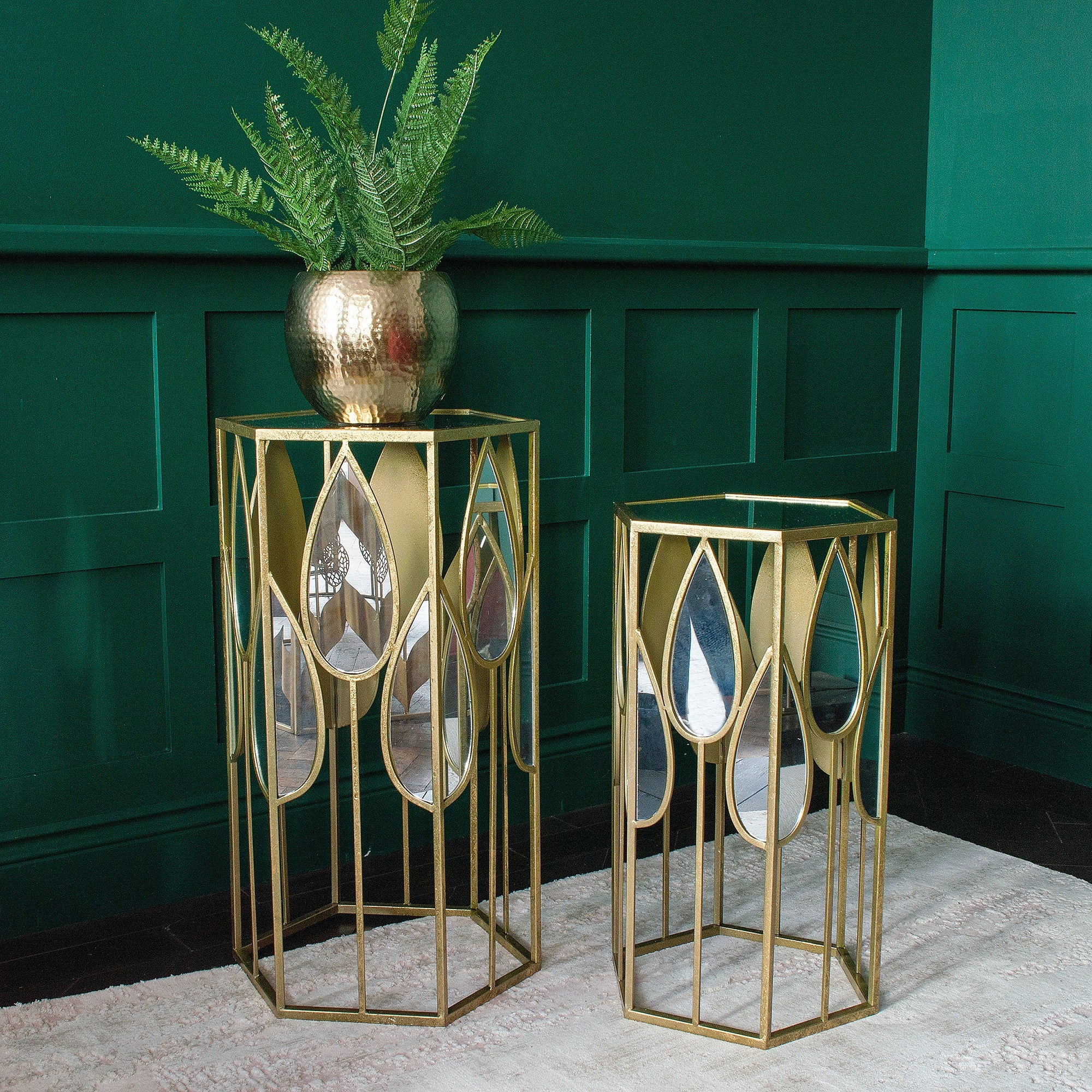 Faiza Mirrored Nest of Tables | Set of 2