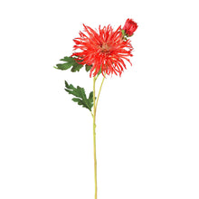 Load image into Gallery viewer, Faux Flame Orange Spider Mum Stem | Set of 3 