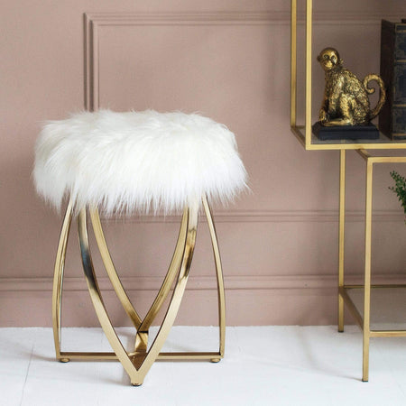 Stool faux online fur