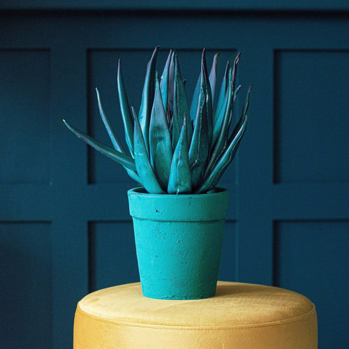Faux Teal Potted Plant