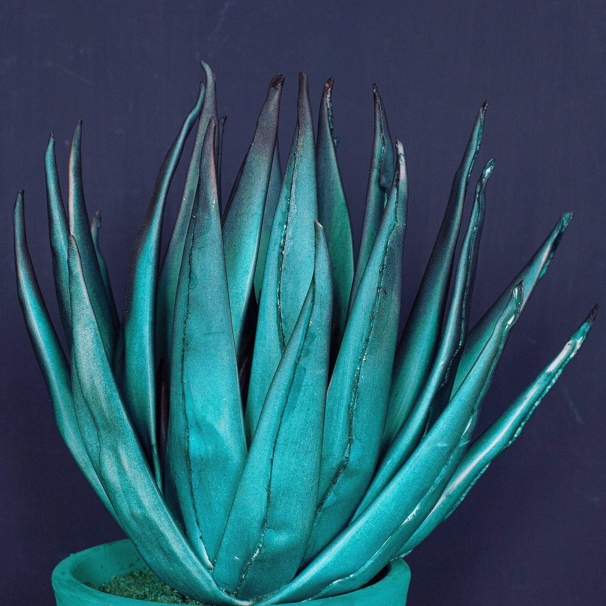 Faux Teal Potted Plant