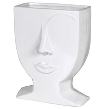 Load image into Gallery viewer, Female Face White Vase