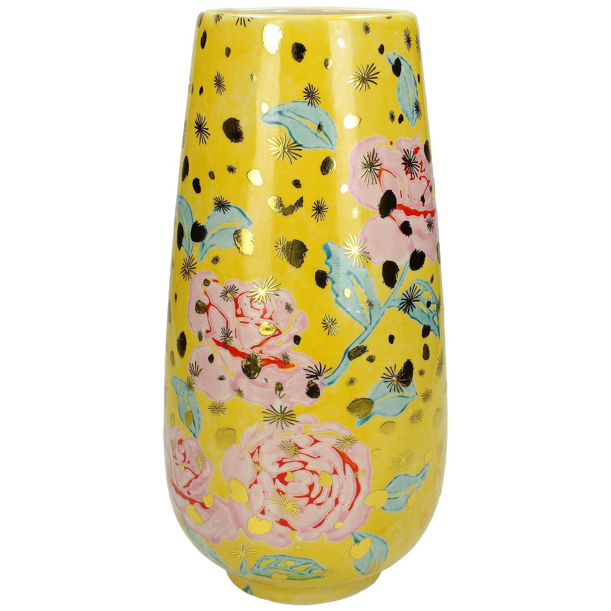 Fine Earthenware Yellow Floral Vase