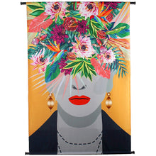 Load image into Gallery viewer, Frida Kahlo Inspired Floral Velvet Wall Hanging