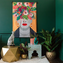 Load image into Gallery viewer, Frida Kahlo Inspired Floral Velvet Wall Hanging