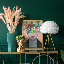 Load image into Gallery viewer, Frida Kahlo Style Flower Crown Canvas Art | Gold Frame 