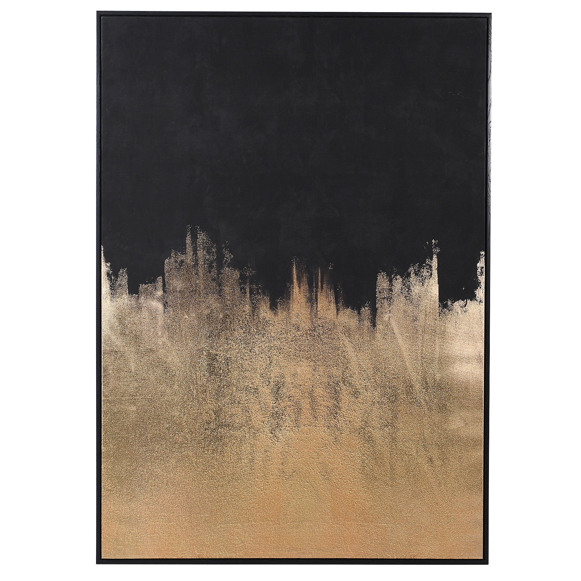 Gilded Noir Abstract Canvas Art