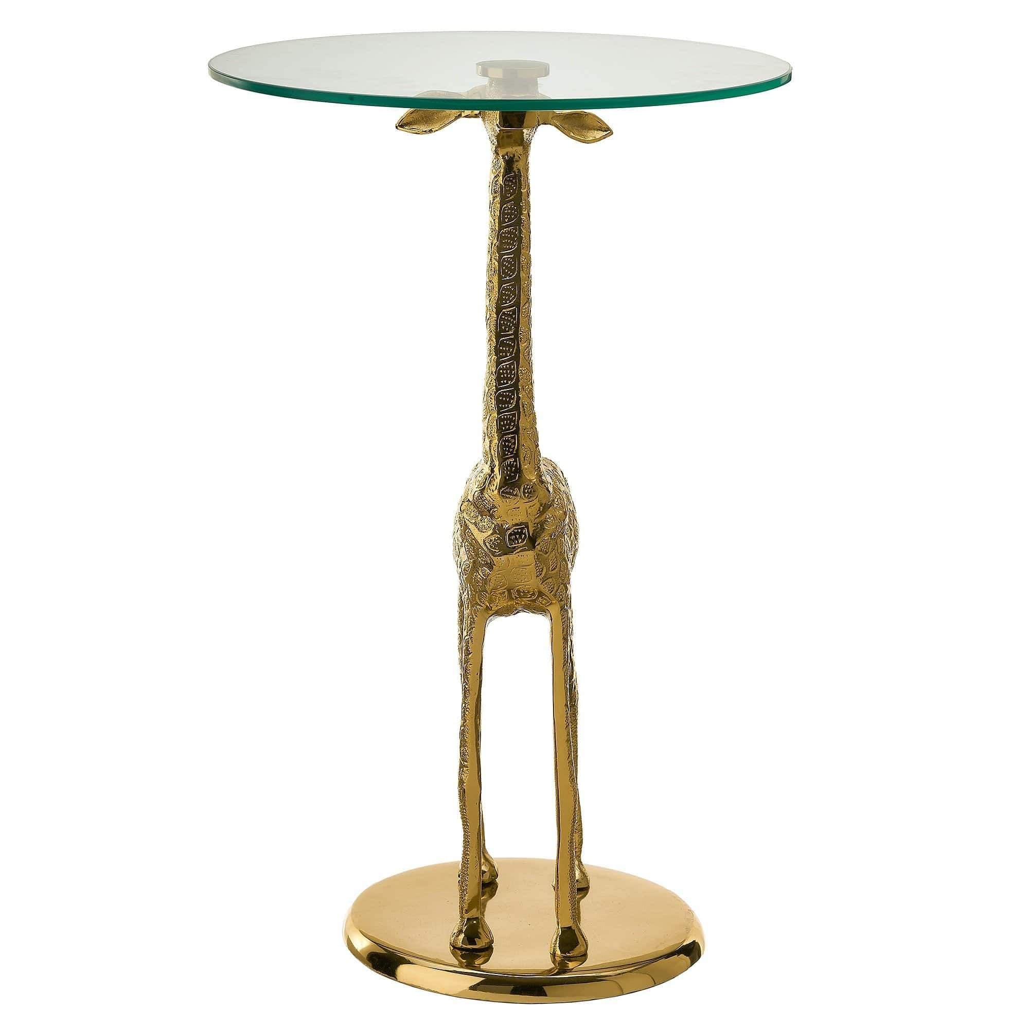 Giraffe Glass Top Occasional Table