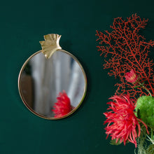 Load image into Gallery viewer, Glam Gold Round Ginkgo Mirror