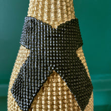 Load image into Gallery viewer, Gold Beaded Champagne Bottle Ornament