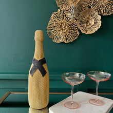 Load image into Gallery viewer, Gold Beaded Champagne Bottle Ornament