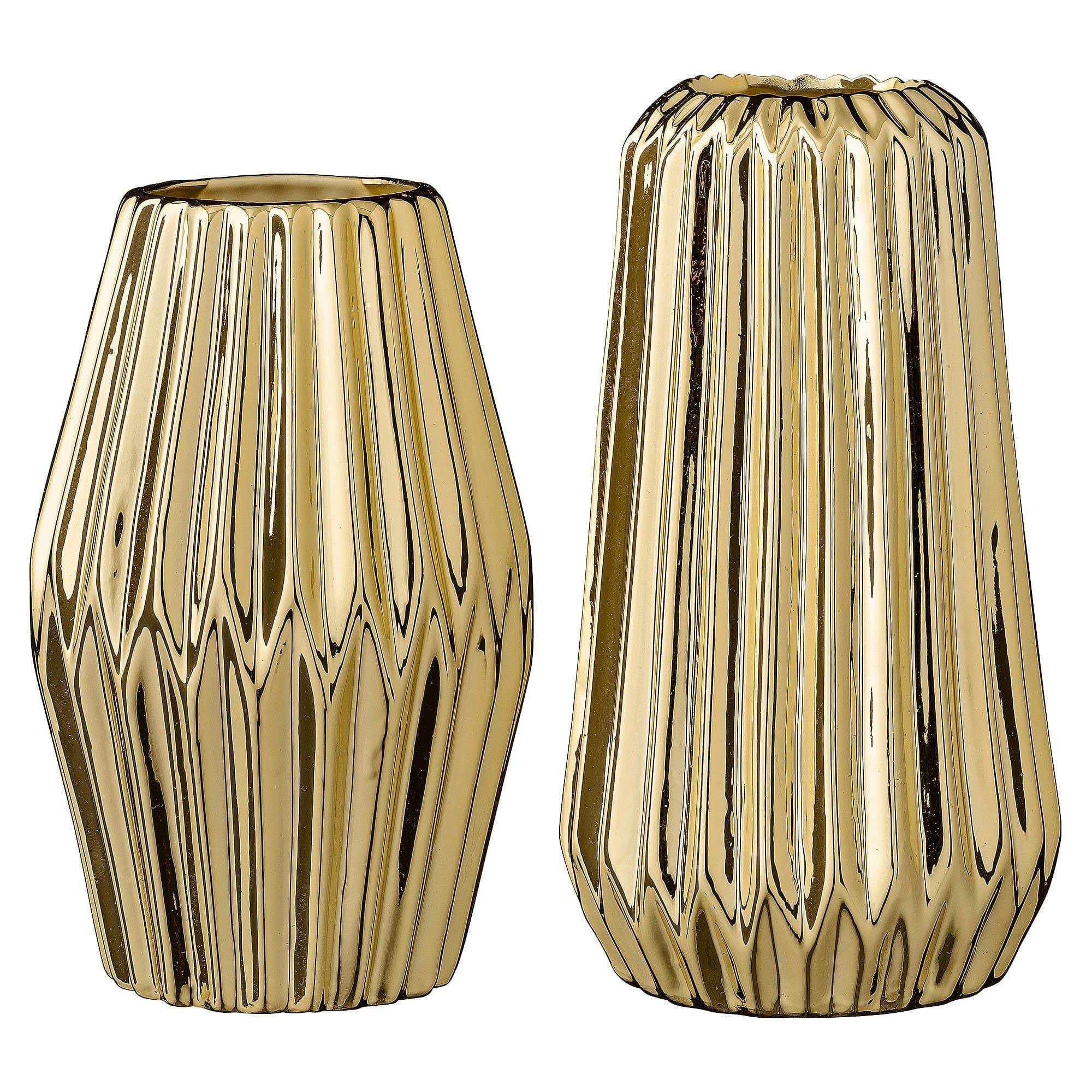 Gold Geometric Vase