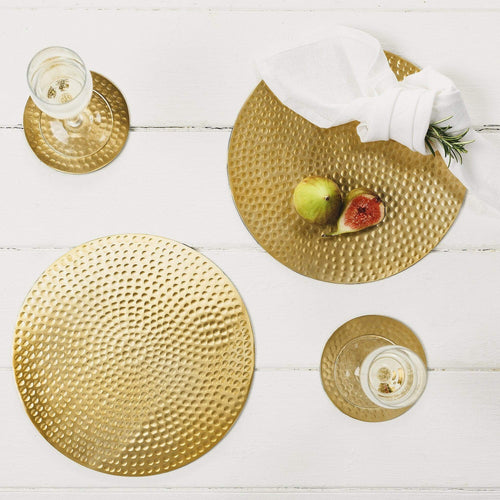 Gold Hammered Placemats | Set of 2
