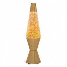 Load image into Gallery viewer, Gold Lava Lamp with Multicoloured Glitter 