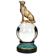 Load image into Gallery viewer, Gold Leopard Crystal Ball Ornament