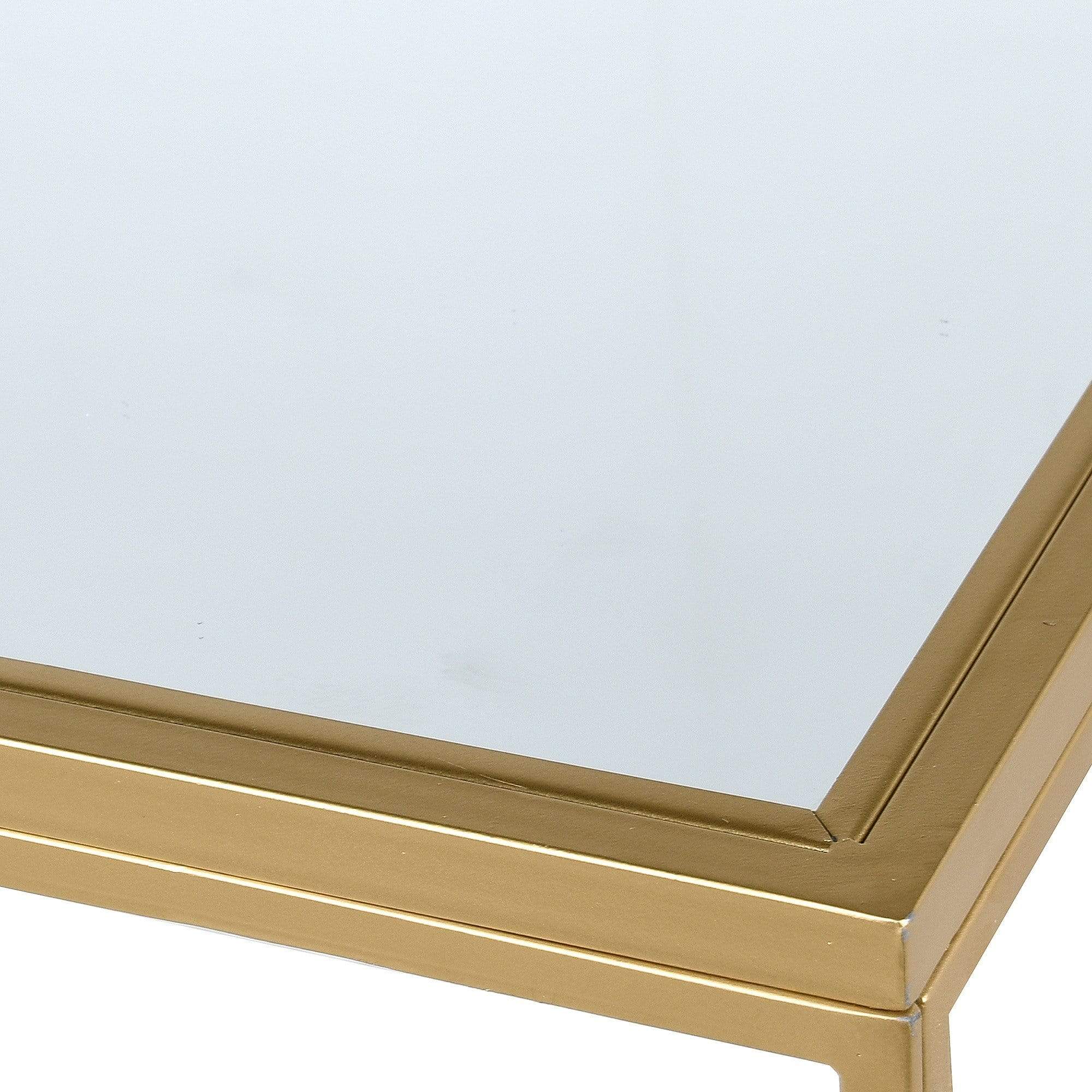 Gold Links Mirror Top Console Table
