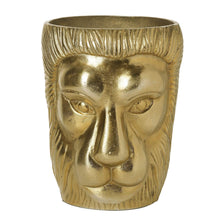 Load image into Gallery viewer, Gold Lion Head Planter